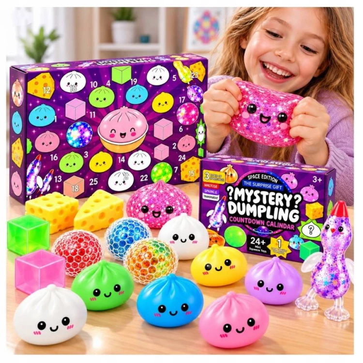 KALENDARZ ADWENTOWY SQUISHY GNIOTKI 24 DNI ANTYSTRESOWE ŚWIĄTECZNY PREZENT