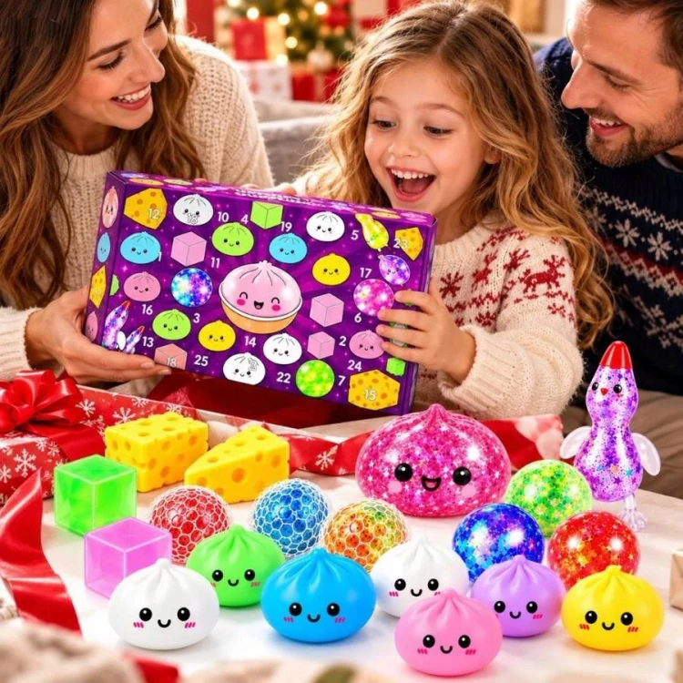 KALENDARZ ADWENTOWY SQUISHY GNIOTKI 24 DNI ANTYSTRESOWE ŚWIĄTECZNY PREZENT