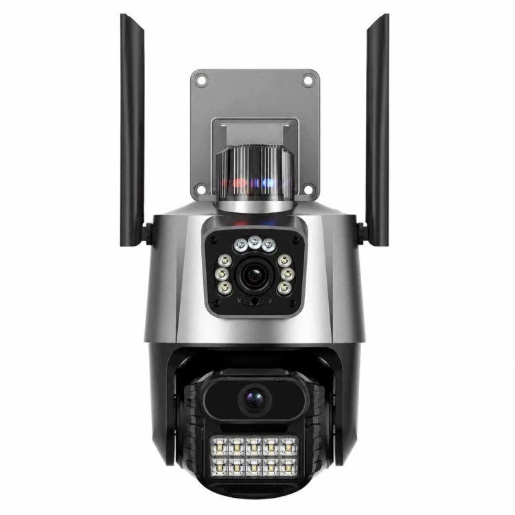 Kamera Podwójna Wifi Zewnętrzna Wewnętrzna Obrotowa Smart Detekcja Alarm IP