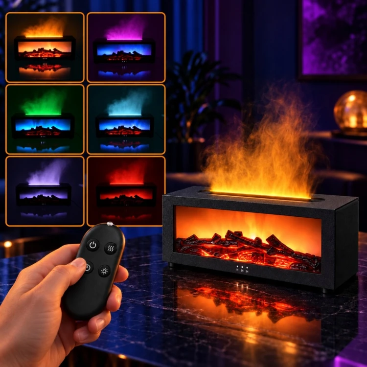 NAWILŻACZ POWIETRZA KOMINEK LED RGB DYFUZOR AROMATERAPIA TIMER + PILOT