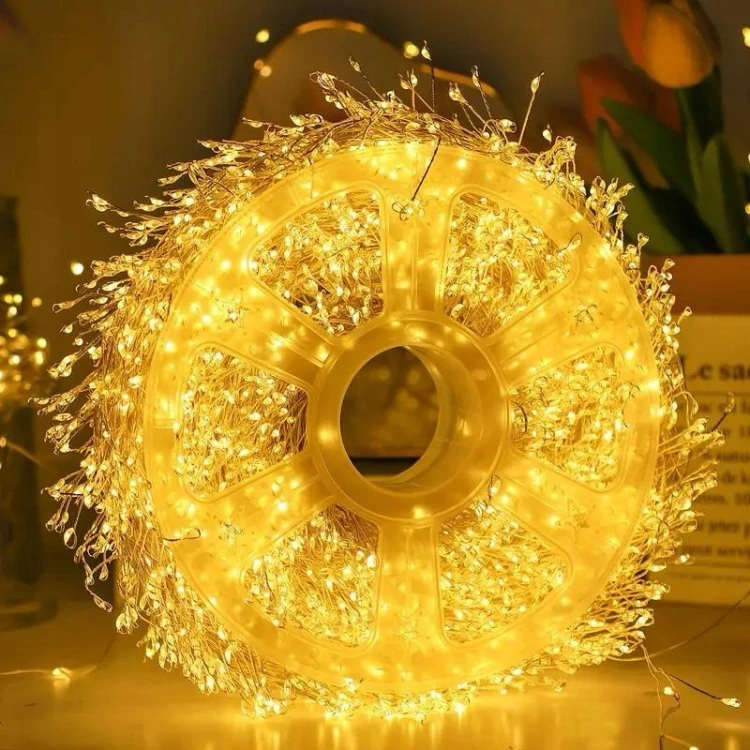 LAMPKI CHOINKOWE GIRLANDA CLUSTER RYŻ 1000 LED 30 M ŚWIĄTECZNE BIAŁE CIEPŁE