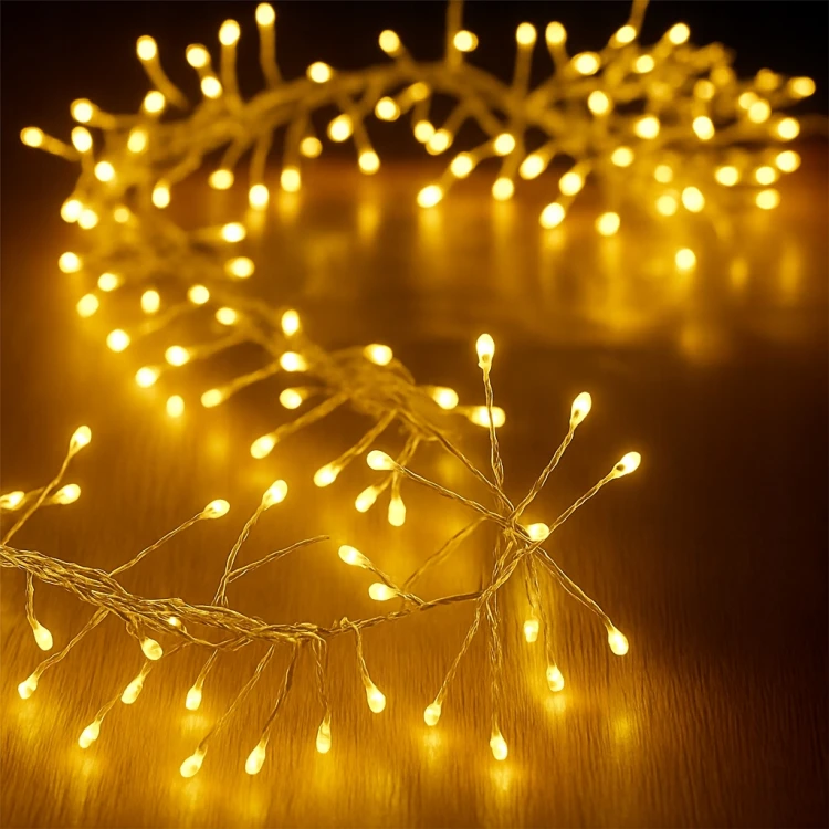 LAMPKI CHOINKOWE GIRLANDA CLUSTER RYŻ 1000 LED 30 M ŚWIĄTECZNE BIAŁE CIEPŁE