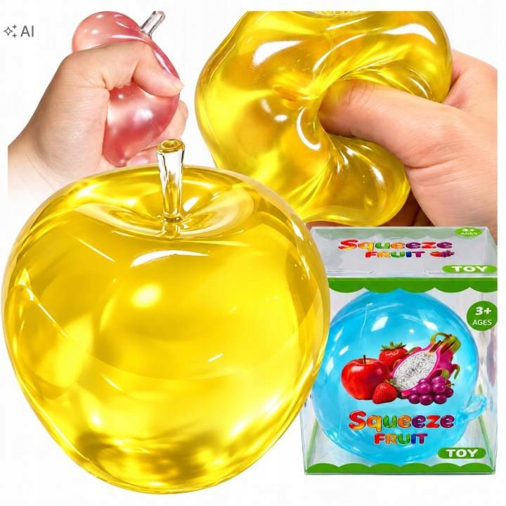 Jabłko zielone gniotek antystresowy squishy zabawka sensoryczna
