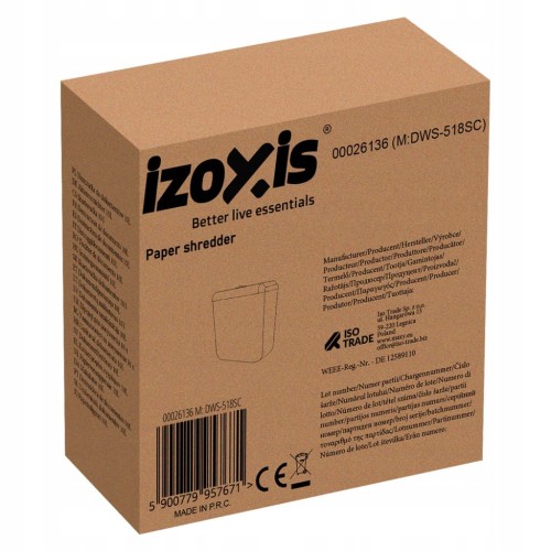 NISZCZARKA DO PAPIERU DOKUMENTÓW KART 5 ARKUSZY AUTOMATYCZNA MOCNA XXL 12 L