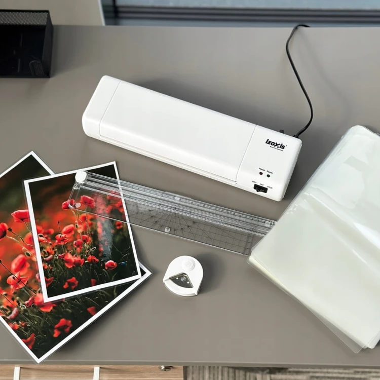 Laminator A4 IZOXIS 4w1 Zestaw Biurowy Trymer Zaokrąglacz + 60 Folii