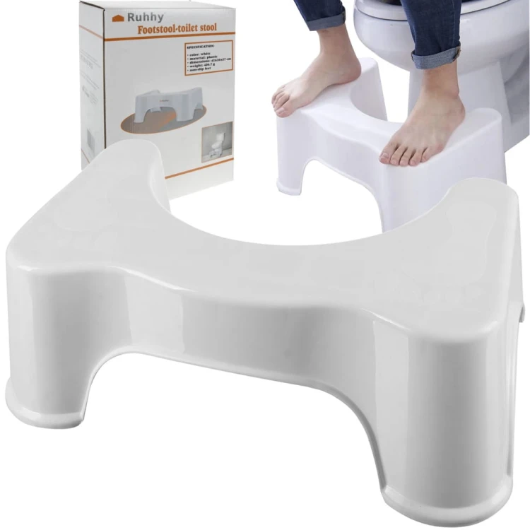 Podnóżek toaletowy Ruhhy biały tworzywo sztuczne 42x26x17 cm 60 kg