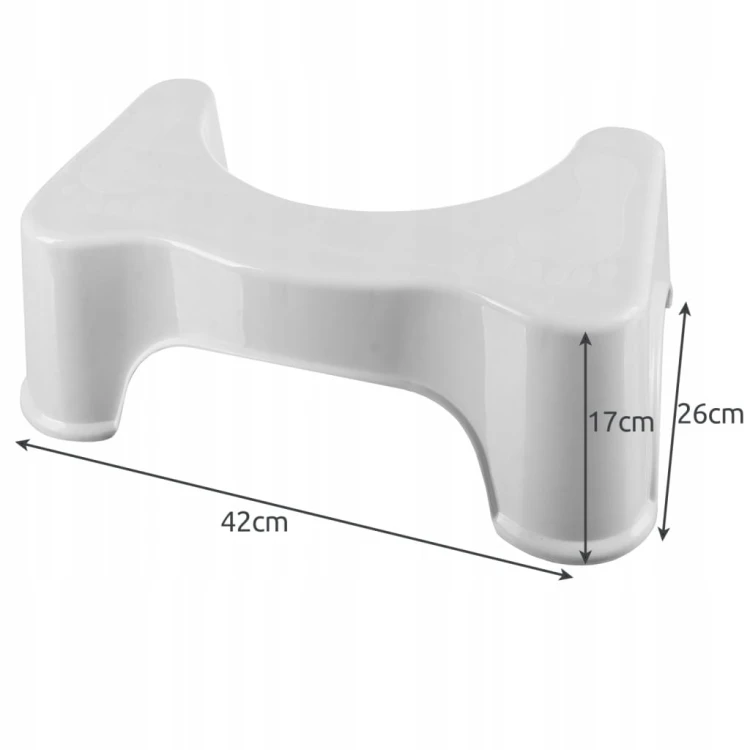 Podnóżek toaletowy Ruhhy biały tworzywo sztuczne 42x26x17 cm 60 kg
