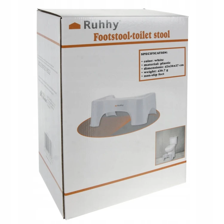 Podnóżek toaletowy Ruhhy biały tworzywo sztuczne 42x26x17 cm 60 kg