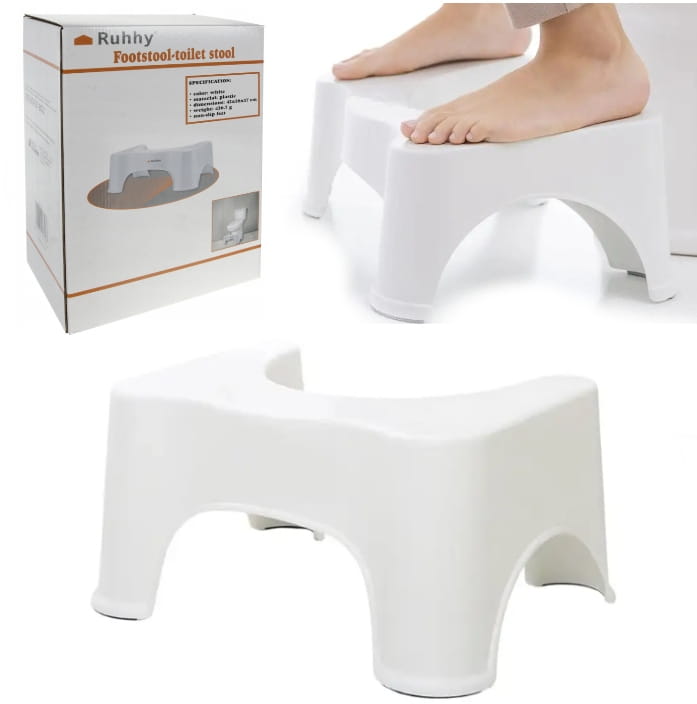 Podnóżek toaletowy Ruhhy biały tworzywo sztuczne 42x26x17 cm 60 kg