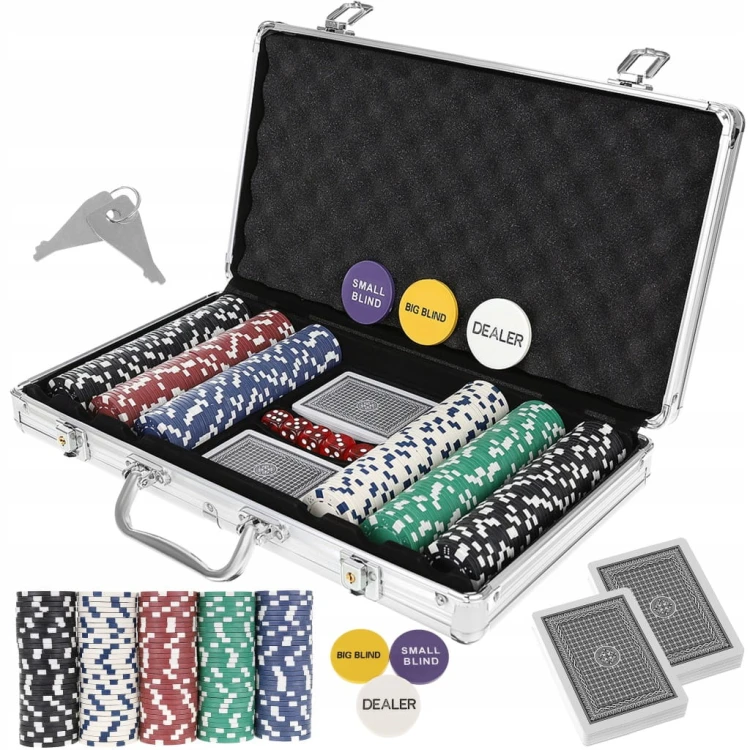 Poker Malatec zestaw 300 żetonów w walizce