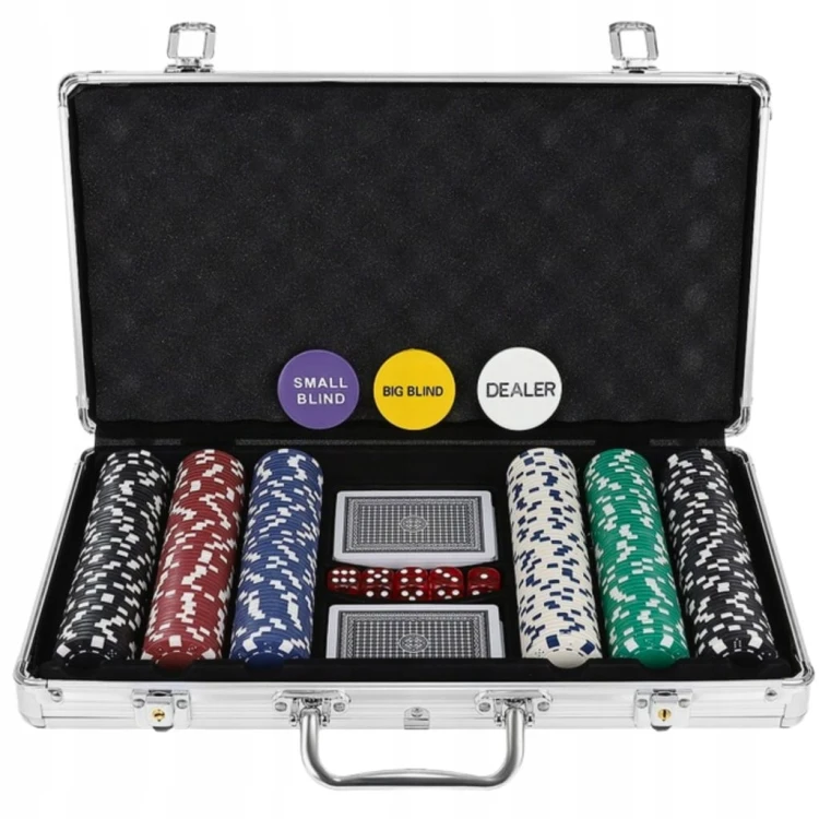 Poker Malatec zestaw 300 żetonów w walizce