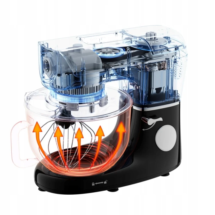 Robot planetarny kuchenny Ruhhy 2000 W czarny z podgrzewaną misą 5,5 l