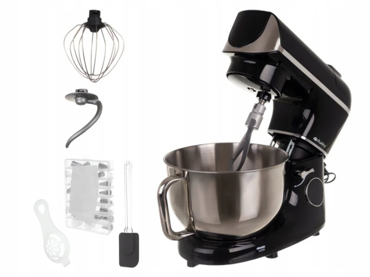 Robot planetarny kuchenny Ruhhy 2000 W czarny z podgrzewaną misą 5,5 l