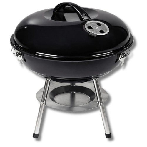 GRILL OGRODOWY WĘGLOWY ZAMYKANY POKRYWA PRZENOŚNY TURYSTYCZNY 34 CM