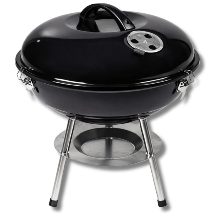 GRILL OGRODOWY WĘGLOWY ZAMYKANY POKRYWA PRZENOŚNY TURYSTYCZNY 34 CM